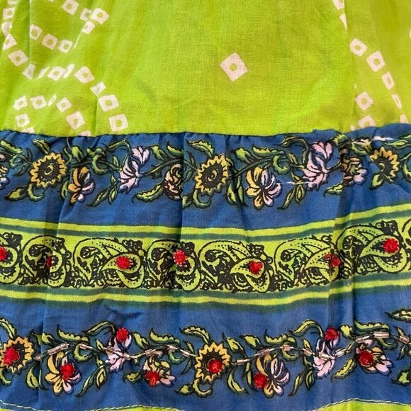 Sacred Threads Maxi Skirt Size OSFM Tiered Festival Boho Granola Girl Beachy - Picture 5 of 8